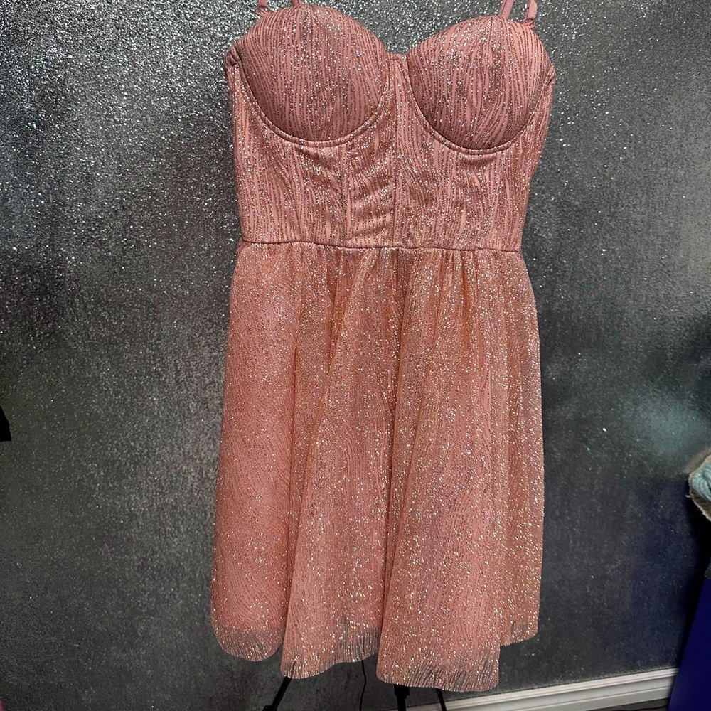 Le Chateau - Sparkling Pink Strapless Dress